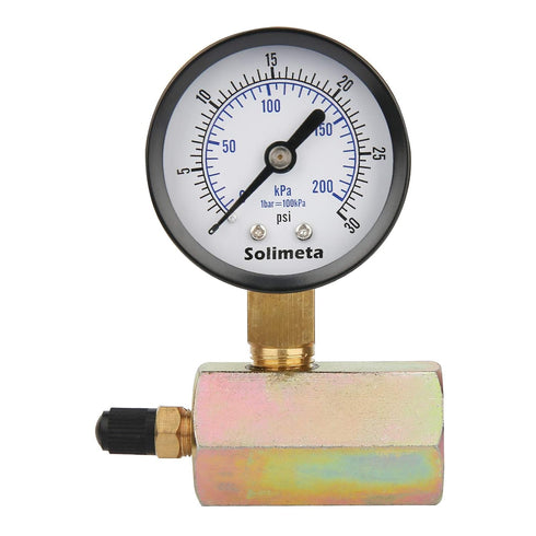 Solimeta Economical Gas Test Pressure Gauge, 2" 0-30 PSI