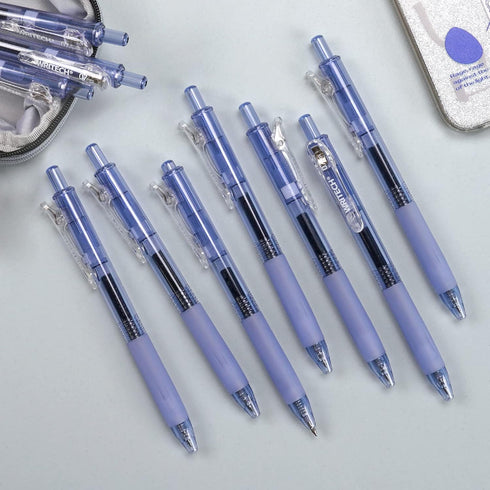 WRITECH Fine Point Gel Pens, Retractable 0.7mm Blue-Ink Color Pen for Journaling Smooth Writing No Bleed Set 10ct