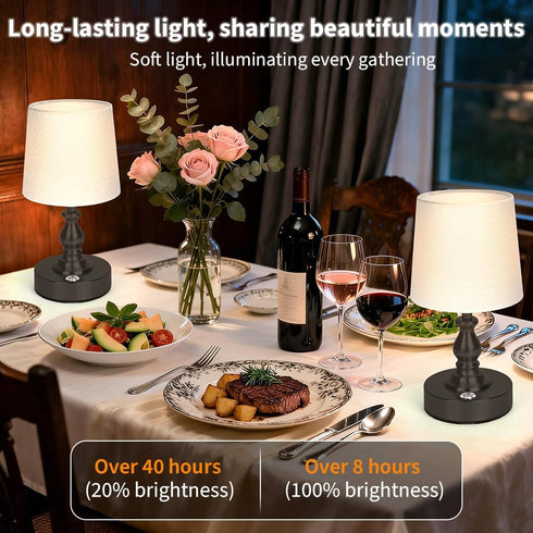 AUAUY 5200mAh 3 Dimmable, Table Lamp for Bedroom, Battery Powered Touch Bedside Lamps, Rechargeable Desk Lamp Cordless