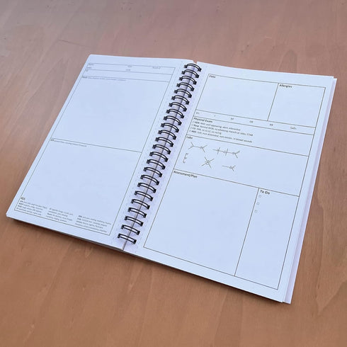 Pharmacy H&P Notebook, Medical History and Physical, 100 Medical Templates with Perforations