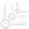 ACKEIVTO 3-Piece Transparent Goniometer Set, 6/8/12 Inch Plastic Angle Rulers, 360 Degree Clear