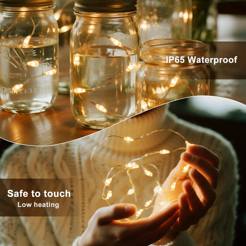 16.5ft 50 16 Decor(132 OMIKA LEDs Color Battery Operated & USB Powered String Lights, with Remote Timer Waterproof