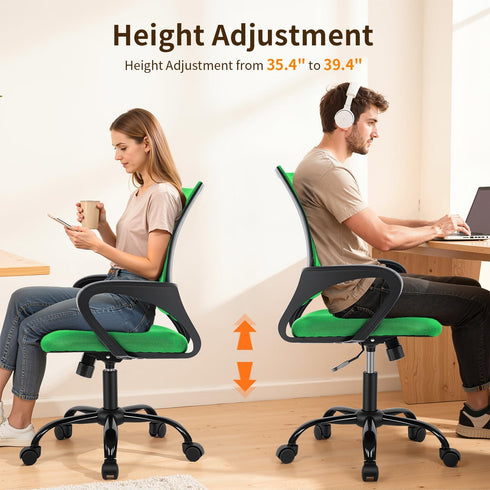 Ergonomic Office Chair Cheap Desk Chair Mesh Executive Computer Chair Lumbar Support for Women&Men, Green