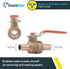 SharkBite 1/2 Inch Crimp Ball Valve, Brass Plumbing Fitting, PEX Pipe, PE-RT, 22461LFA by SharkBite