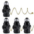DiCUNO UL Listed E26 to 2 Polarized Outlet Socket Adapter, Black, 4-Pack with Pull Chain Switch Control
