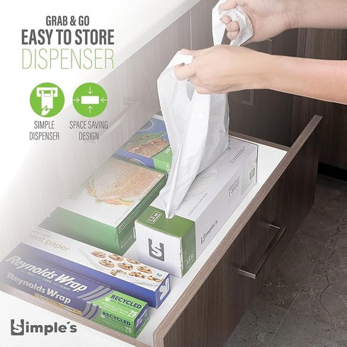 Plastic Bags with Handles for Small Business (50 Count), Very Strong Grocery Bags, 12"x7"x22", 1.2 Mil Thickness