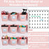 Namalu 12 Pack Peg Board Storage Bins - Square Box Shape with Labels and Hooks for Craft Room Wall Holder, Pink