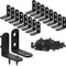 FATLODA 18PCS L Bracket Corner Bracket, Stainless Steel L Brackets for Shelves, Black