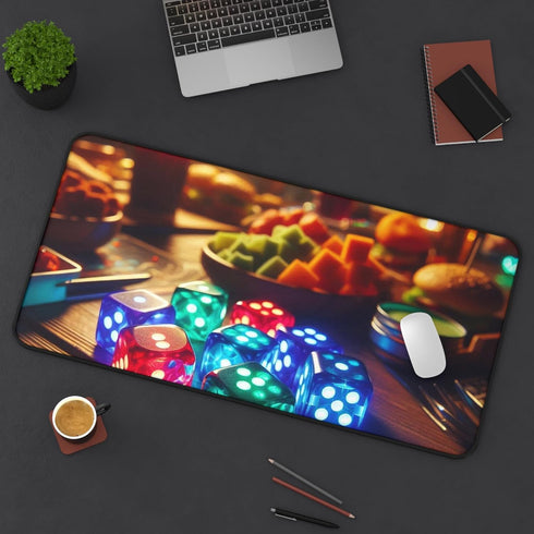 GENERIC Color-Changing LED Dice Desk Mat - Premium Smooth Surface & Rubber Base