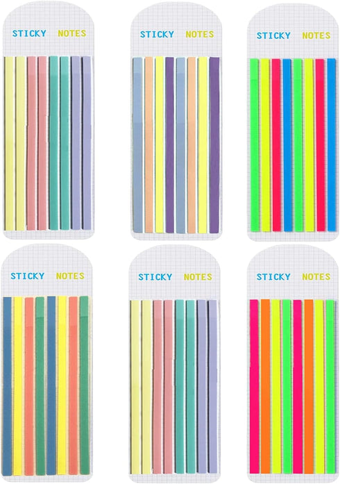 Sticky Long Tabs, 6 Sheet Highlighter Tape, 960 Pcs Translucent Sticky Notes for Annotating Books