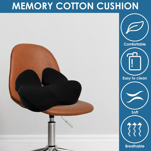 PHWRECZ Seat Cushion Memory Foam Cushion for Office Chair Car Seat, Airplane, Bleacher Sciatica Relief Desk Chair