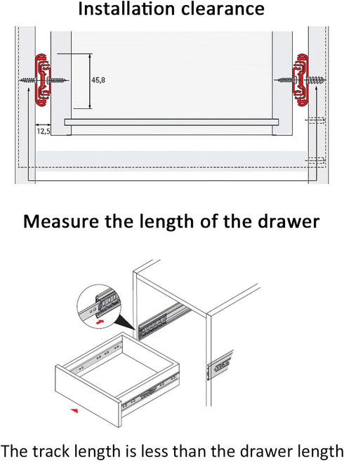 KDDEON 1 (16in/400mm) Pair Silent Ball Bearing Full Extension Soft Close Furniture Drawer Slides,Side Mount Drawer