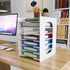 Natwind 7 Tiers Paper Organizer for Desk - White File Holder, Mail Letter Tray & Document Storage Rack for Home Office