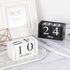 Wyleaves Vintage Wooden Calendar, Wooden Date Block Perpetual Calendar for Desk, Time Concept Rustic Wooden Cubes