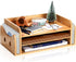 ZOOFOX Wood Desk Organizer, 5-Tray Paper Letter Tray with File Holder, Cute Cat-shaped Desktop Organizer
