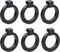 6Pcs Round Single Hole Cabinet Ring Pull Handles - Matte Black Knobs for Drawer, Dresser, Cupboard, Wardrobe