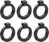 6Pcs Round Single Hole Cabinet Ring Pull Handles - Matte Black Knobs for Drawer, Dresser, Cupboard, Wardrobe