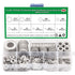 304 Stainless Steel Flat Washers Set, 580 Pieces, 9 Sizes for Home Decoration and Outdoor Construction