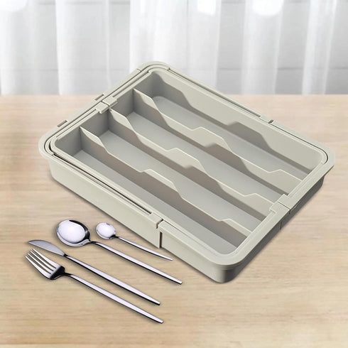 Silverware Drawer Organizer Utensil Organizer Expandable Space Saving Cutlery Tray Silverware Organizer for Office