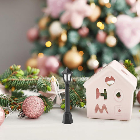 SEWACC 6pcs Mini Street Light Models Miniature Street Lamp Models Decorative Pathway Lantern Post for Miniature Doll House Micro Landscape Lamppost Model