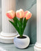 YHan Flower Table Lamp, LED Tulip Night Light with Artificial Flower and