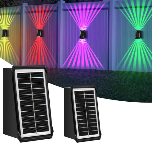 VICHUNHO Solar Outdoor Wall Lights, Up & Down Solar Powered Lighting, Waterproof