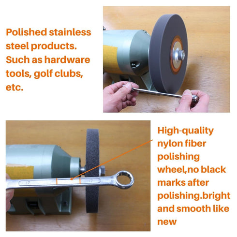 Deburring Wheel, Nylon Fibre Buffing Wheels, 6 Inch 9P Hardness for Bench Grinder Polishing Stainless Steel, 180 Grit,
