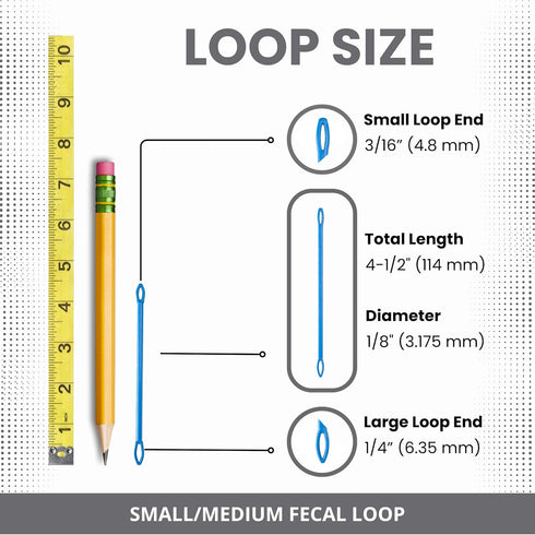 Fecal Loop for Small Animals, Stool Sample Collection Kit for Dogs, Goats, Sheep, Reusable Double End Loop