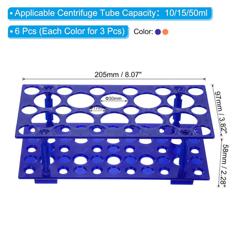 PATIKIL 28 Wells Tube Rack, 3 Set Vial Rack Double Layer Multifunction Holder for Microcentrifuge Tubes 10/15/50ml