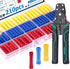 smseace 210PCS Wire Butt Connectors - Insulated Electrical Butt Splice Connectors with Wire Stripper Crimping Tool