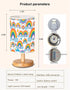 3 Dimmable Rainbow Lamp, Girls Lamps for Bedroom, Level Wood Nightstand Desk Base Flaxen Fabric Shade for Bedroom
