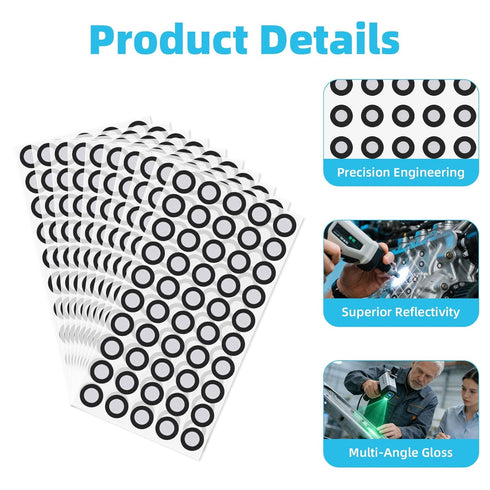 Fukaisu 1224pcs 3D 3D (1000pcs 6mm/0.24in 224pcs 3mm/0.12in) Scanning Markers, High Reflective Scanner Tracking Dots
