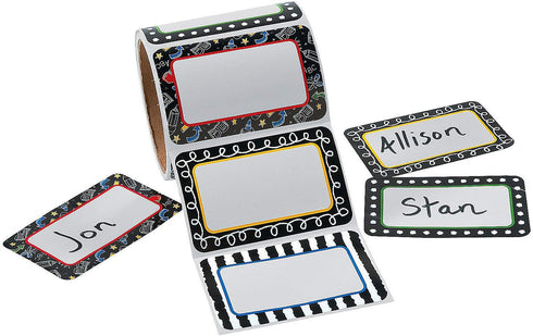 Black & White Name Tags (100 Pack) - 3 1/2" X 2 1/4" Paper