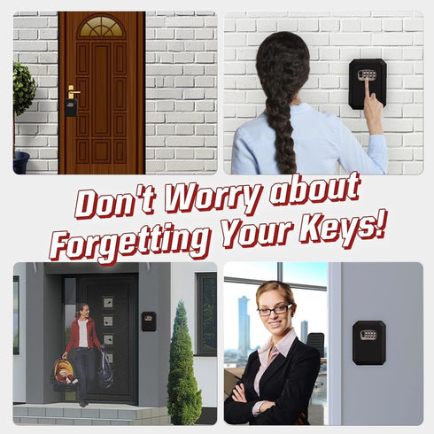 Generic Heavy Metal Outdoor Key Lock Box, Portable Wall Mounted with Removable Steel Shackle, Waterproof 4 Digit Code