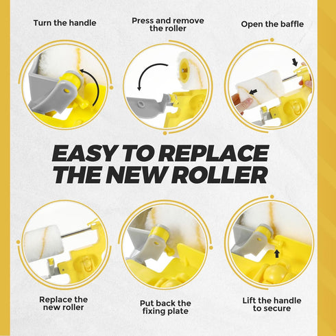 22 10 10 Leumoi Paint Edger Kit Handheld Paint Edger Roller Brush with Replacement Roller Brush and Extension Pole