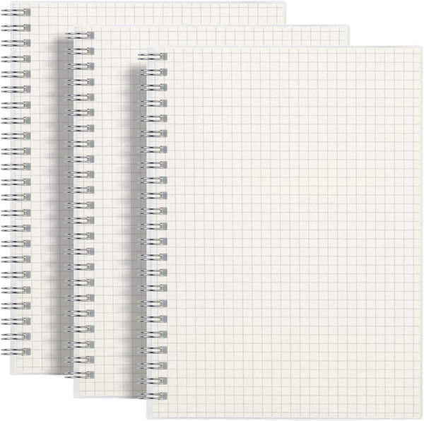 RETTACY 3-Pack Graph Paper Notebook, A5, 160 Pages per Pack, 100 GSM Premium Acid-Free Paper