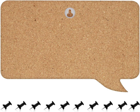 Navaris Cork Bulletin Board Set, 3X Pieces in Cute Decorative Speech and Thought Bubble Shapes with Push Pins