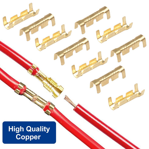 Tnisesm 200Pcs U Shape Copper Ring Terminals - Open Barrel Crimp Terminals with Heat Shrink Tube for Automotive