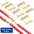 Tnisesm 200Pcs U Shape Copper Ring Terminals - Open Barrel Crimp Terminals with Heat Shrink Tube for Automotive