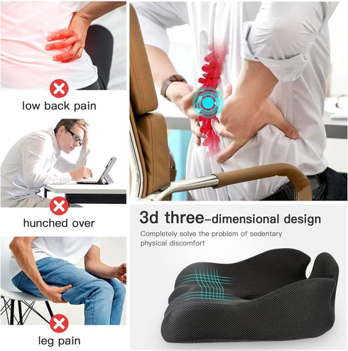 Tailbone Benazcap X Large Memory Seat Cushion for Office Chair Pressure Relief Sciatica & Pain Relief Memory Foam Firm