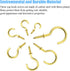 DYWISHKEY Cup Screw Hooks Kit - 136PCS in 7 Sizes, Brass Plated Screw-in Hooks for Home & Office