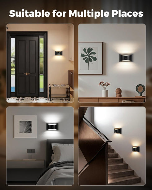 tiyiawi Set 3 Battery Powered Wall Sconces of Two, Rechargeable Magnetic Wall Sconce with Remote Control, Colors