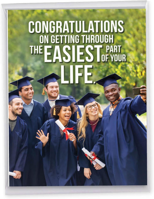 NobleWorks Big Hilarious Graduation Card, 8.5 x 11 Inch, Funny Grad Notecard for College, High School Students