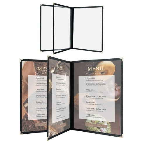 Menu Covers 8.5 x 11 Inch, Clear View Menu Holder Transparent Menu