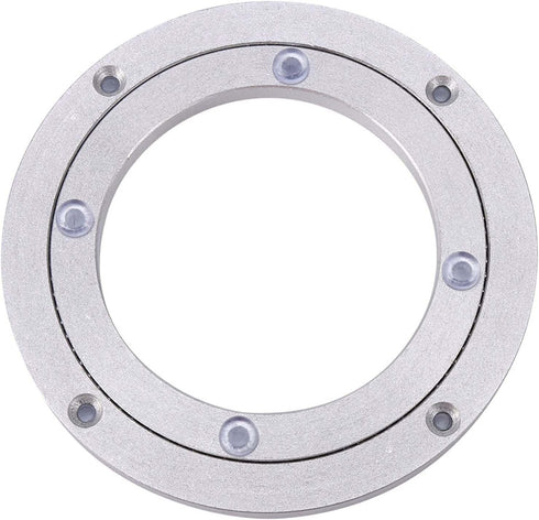 ChiweiJ (6 inches*H8.5MM) Heavy Duty Aluminium Alloy Rotating Bearing Plate, Round Table Turntable for Dining Cake
