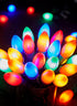 C7 50FT 50+2 Bulbs, Multicolor LED Christmas Lights Outdoor, Colorful Christmas String Lights with Plastic Traditional