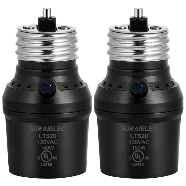 Suraielec Light Sensor Socket, Automatic Dusk to Dawn Light Socket with 360