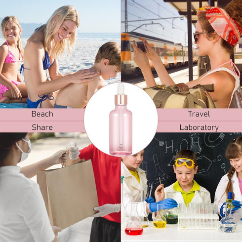 Nuogo 50 Pack Eye Dropper Bottles with Caps, 2oz Glass Bottles for Essential Oils & Beauty Oil