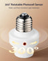 E26/E27 Bulb 300 4 Pack Light Sensor Socket, Light Socket, Automatic Dusk to Dawn Photocell Sensor with Adjustable