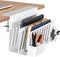 Volcora Desk Side Storage, Under Desk Laptop Holder, No Drill Desk Organizer with Magnetic Pen Box, 2 Tier White
